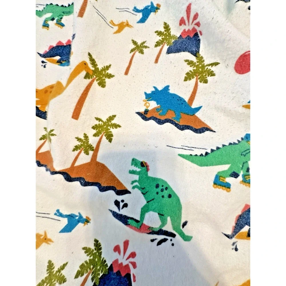 Pillowfort Full Size Kids'Dinosaur Flannel Sheet Set Cotton VGUC 2 Pillowcases
